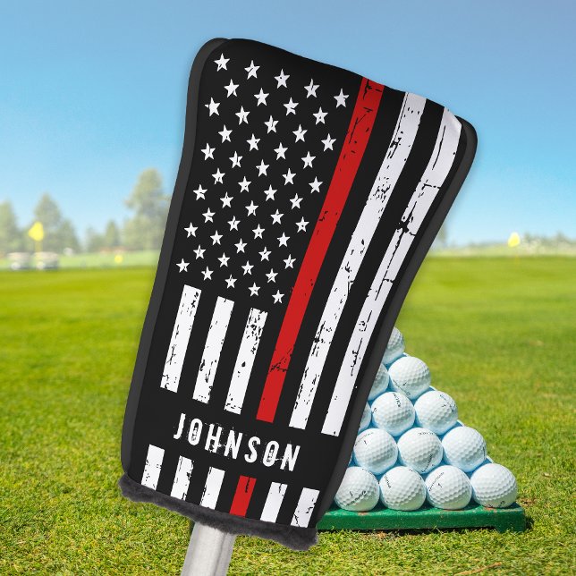 Funda Para Palo De Golf Luminosa línea roja bandera estadounidense bombero (Subido por el creador)