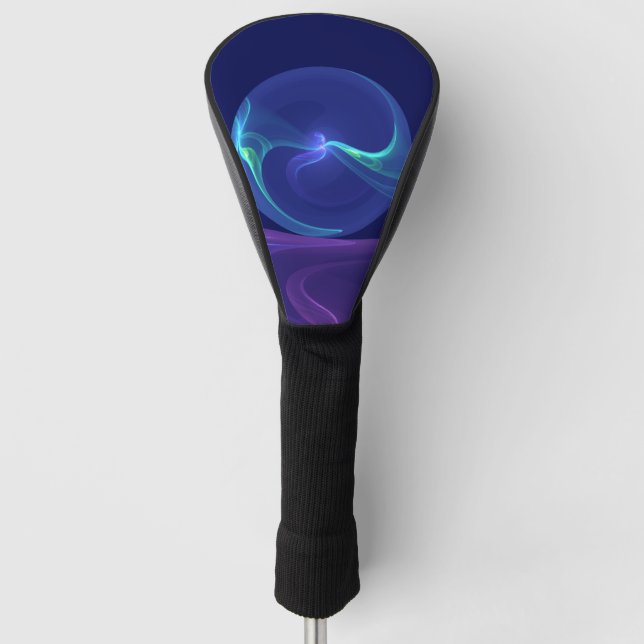 Funda Para Palo De Golf Luminoso sueño morado azul abstracto arte fractal (Anverso)