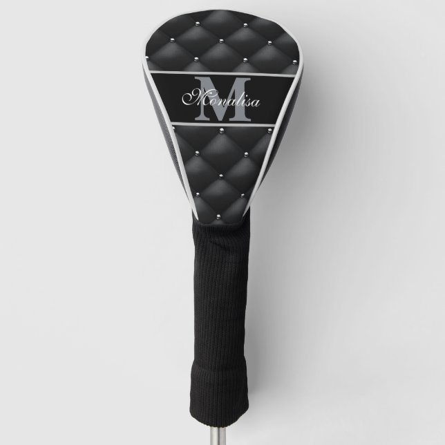 Funda Para Palo De Golf luxurious black design monogramed personalized   (Anverso)