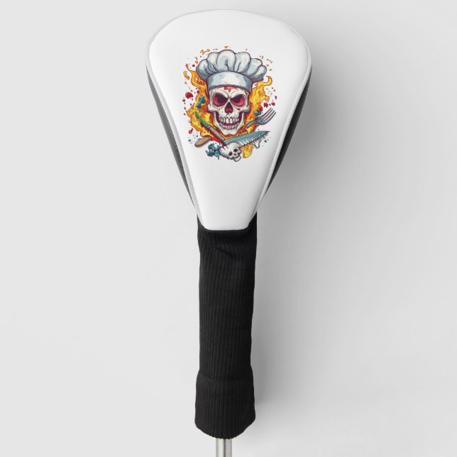 Funda Para Palo De Golf Maestro de Cocina Chef Calavera (Anverso)