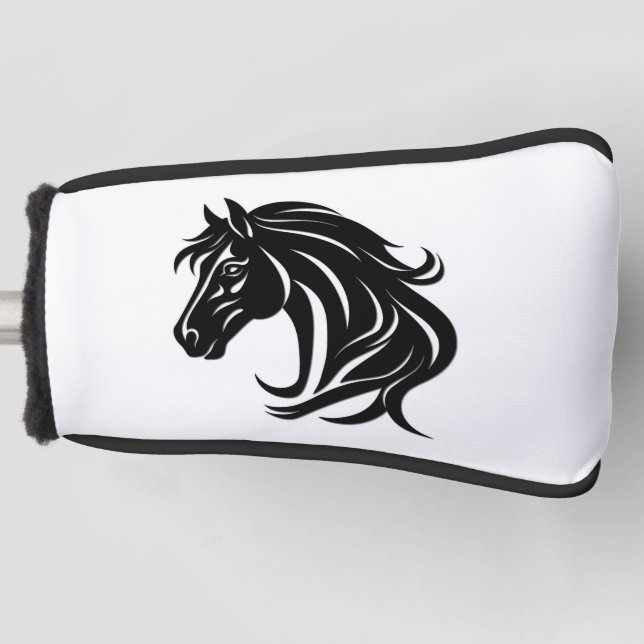 Funda Para Palo De Golf Magnificent Black Horse Head   (Anverso)