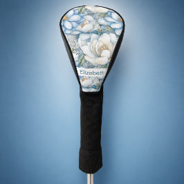 Funda Para Palo De Golf Magnolia Azul Preciosa y Peonía Personalizada