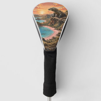 Funda Para Palo De Golf Majestuoso Dragón de Komodo con Vista a la Playa R