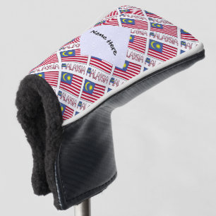 Funda Para Palo De Golf Malaysia Bandera De Malasia Tiled Negro Personaliz