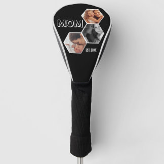 Funda Para Palo De Golf Mamá de negro y blanco Estableció Hexágono 3 foto
