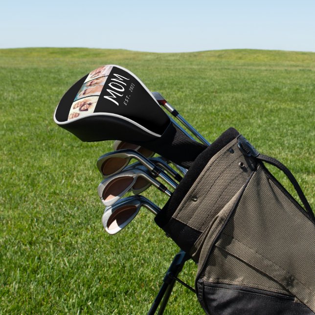 Funda Para Palo De Golf Mamá Estableció Moderno Script Negro 3 Foto (In Situ)
