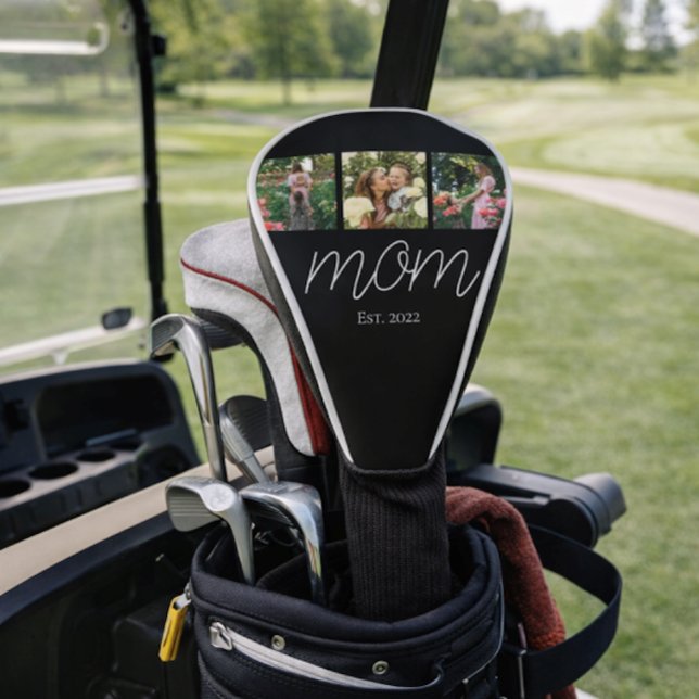 Funda Para Palo De Golf Mamá Estableció Moderno Script Negro 3 Foto (Subido por el creador)