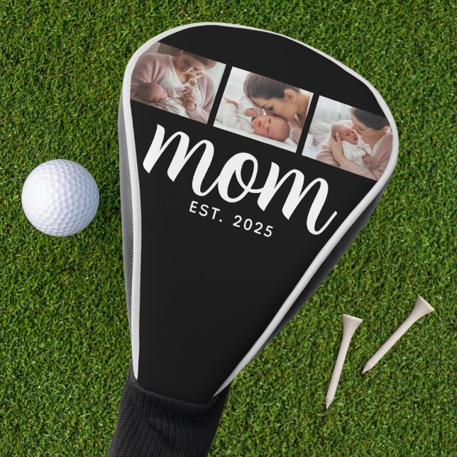 Funda Para Palo De Golf Mamá Estableció Moderno Script Negro 3 Foto (Subido por el creador)