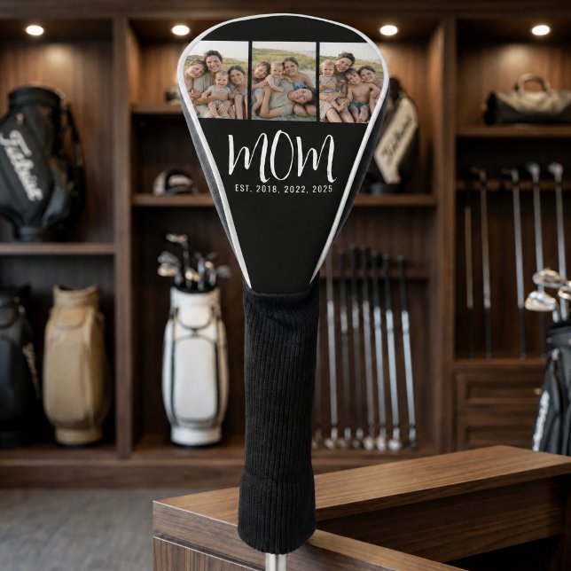 Funda Para Palo De Golf Mamá Estableció Moderno Script Negro 3 Foto (Subido por el creador)