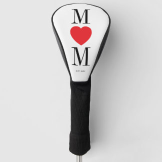 Funda Para Palo De Golf Mamá minimalista con corazón rojo