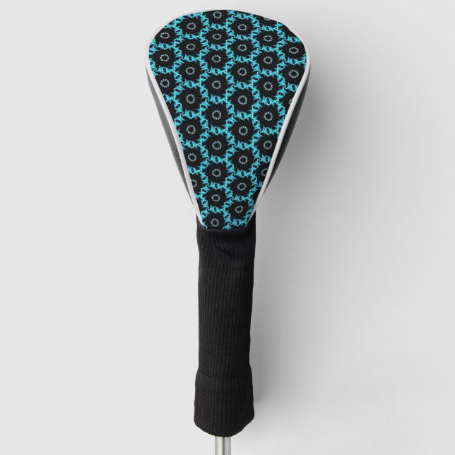 Funda Para Palo De Golf Mandala azul eléctrica (Anverso)