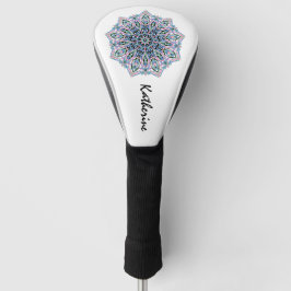 Funda Para Palo De Golf Mandala Azul Rosa Verde Espiritual.