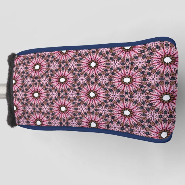 Funda Para Palo De Golf Mandalá Boho Pluma Rosa (Anverso)