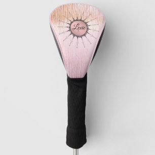 Funda Para Palo De Golf Mandala sobre vidrio rosado con escarcha personali