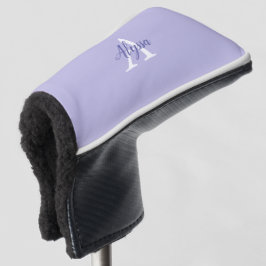 Funda Para Palo De Golf Mando de lavanda púrpura con guión de monograma