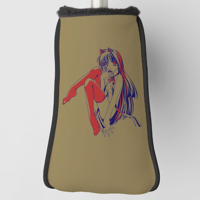 Funda Para Palo De Golf Manga Americano Neko Gatita Kawaii Anime (Girar 90)