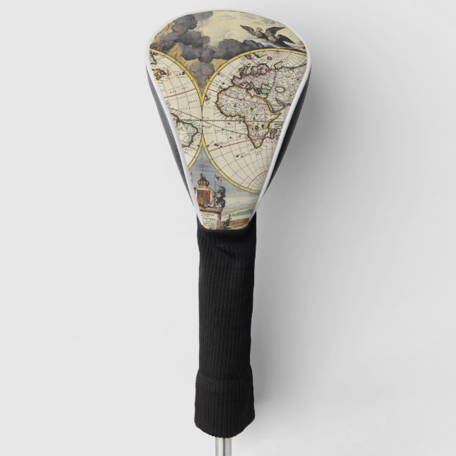 Funda Para Palo De Golf Mapa antiguo inspirado (4) (Anverso)