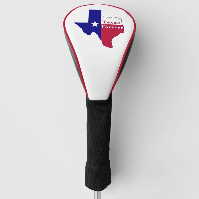 Funda Para Palo De Golf Mapa de bandera de Texas para siempre (Anverso)