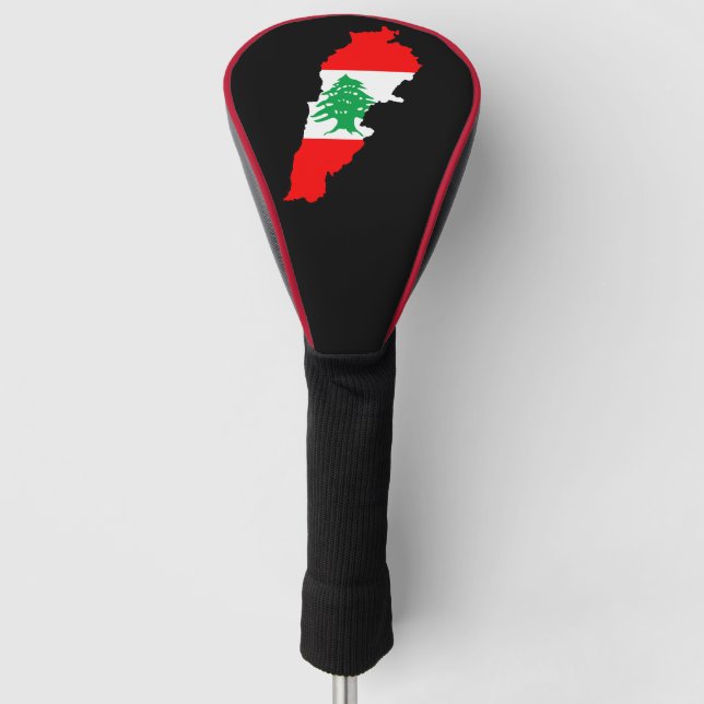 Funda Para Palo De Golf Mapa del Líbano con imán de piedra con bandera (Anverso)