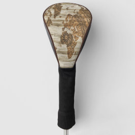 Funda Para Palo De Golf Mapa marrón del mundo impreso