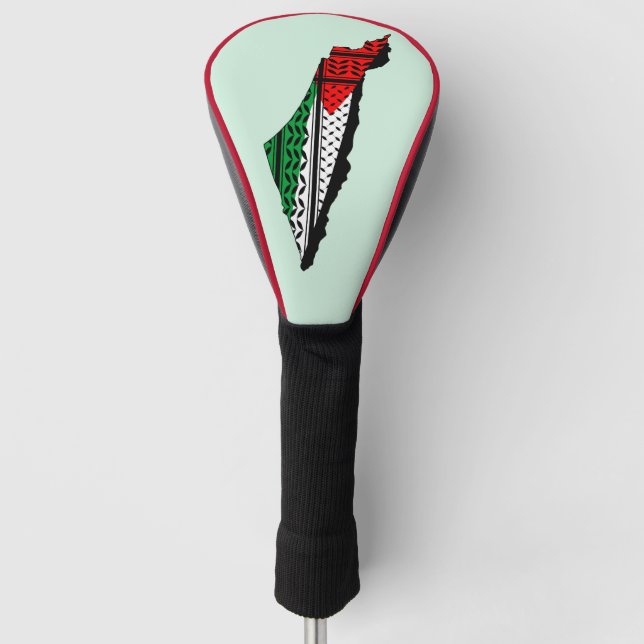 Funda Para Palo De Golf Mapa palestino con bandera y patrón de Keffiyeg (Anverso)