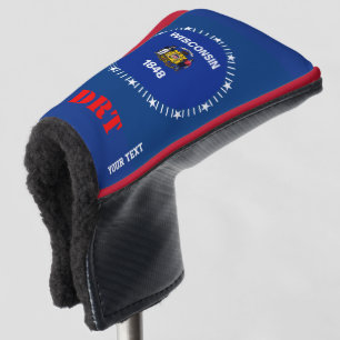 Funda Para Palo De Golf Marca de estado de Wisconsin personalizada de su t
