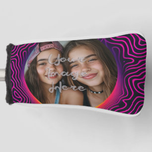 Funda Para Palo De Golf Marco fotográfico Neon Vaporwave Swirl Personaliza
