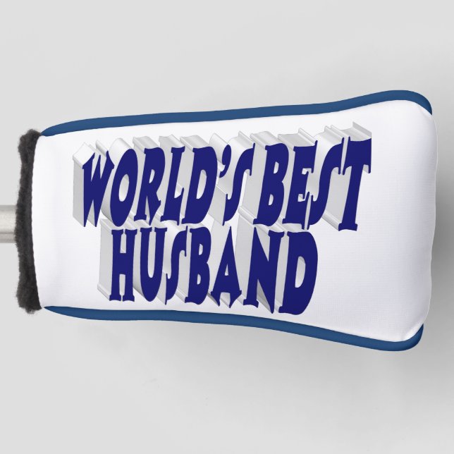 Funda Para Palo De Golf Marido con texto azul oscuro (Anverso)