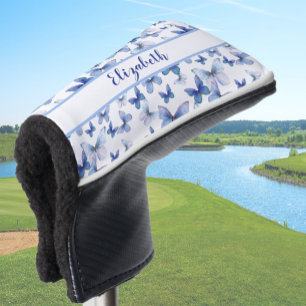 Funda Para Palo De Golf mariposa azul bonito con nombre personalizado seño