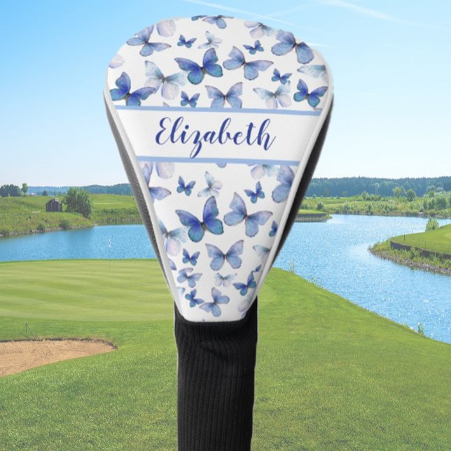 Funda Para Palo De Golf mariposa azul bonito con nombre personalizado seño (Subido por el creador)