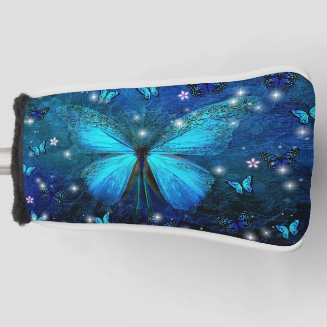 Funda Para Palo De Golf Mariposa azul elegante (Anverso)