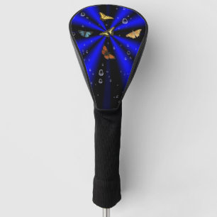 Funda Para Palo De Golf Mariposa en arcoiris negro azul