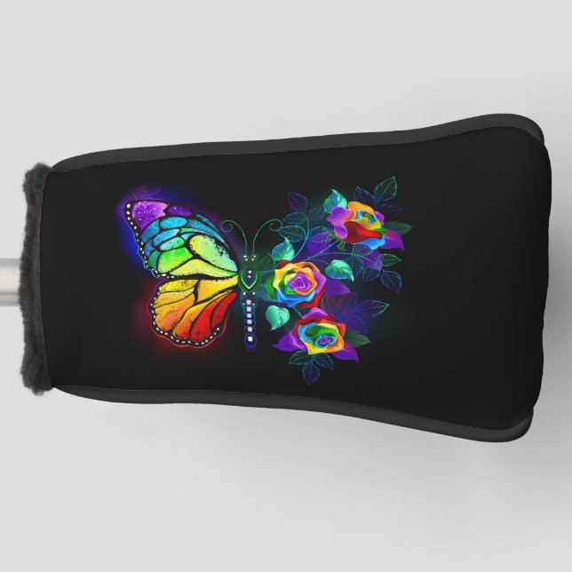 Funda Para Palo De Golf Mariposa florida arcoiris (Anverso)