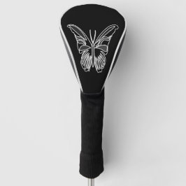Funda Para Palo De Golf Mariposa Luna Blanca y Negra