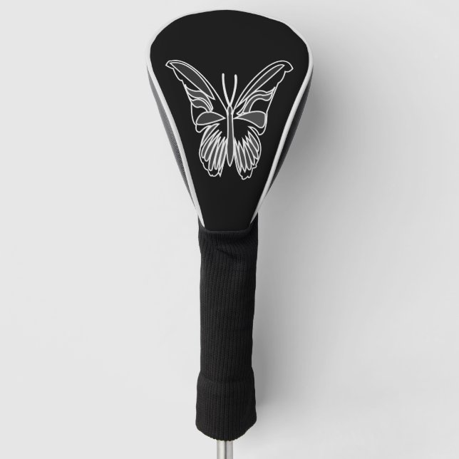 Funda Para Palo De Golf Mariposa Luna Blanca y Negra (Anverso)