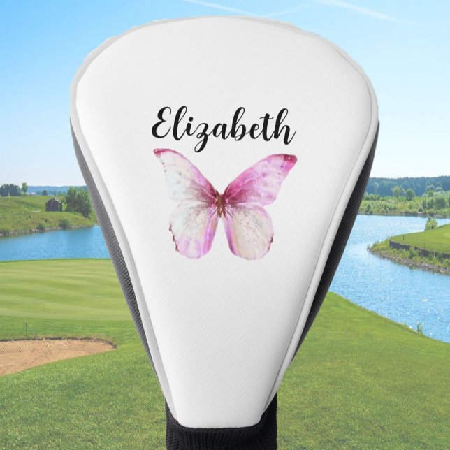 Funda Para Palo De Golf mariposa rosa bonito con nombres personalizados se (Subido por el creador)