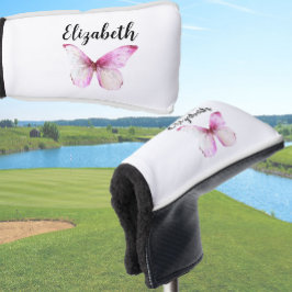 Funda Para Palo De Golf mariposa rosa bonito con nombres personalizados se