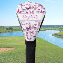 Funda Para Palo De Golf mariposa rosa bonito con nombres personalizados se
