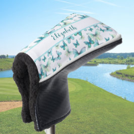 Funda Para Palo De Golf mariposa verde azulada de bonito con nombres perso