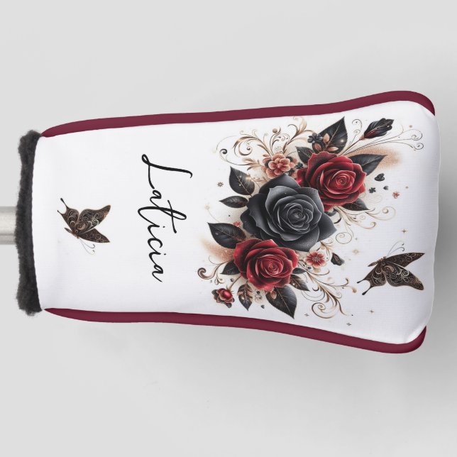 Funda Para Palo De Golf Mariposas y Rosas (Anverso)