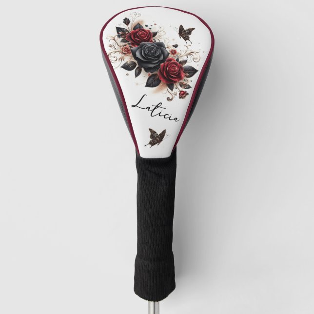 Funda Para Palo De Golf Mariposas y Rosas (Anverso)