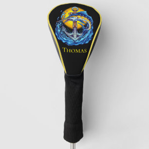 Funda Para Palo De Golf Marlin azul, ancla, olas y sol