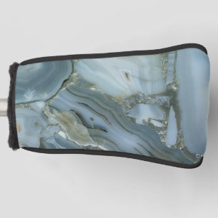 Funda Para Palo De Golf Mármol gris azul con vena de oro