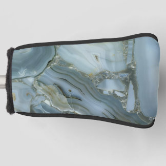 Funda Para Palo De Golf Mármol gris azul con vena de oro
