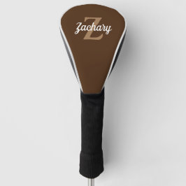 Funda Para Palo De Golf Maroón, Beige y Blanco Monograma Personalizado