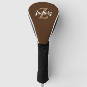Funda Para Palo De Golf Maroón, Beige y Blanco Monograma Personalizado