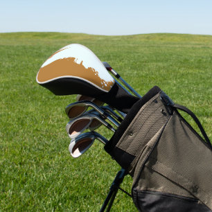 Funda Para Palo De Golf Marrón Dorado Salpicadura Blanca