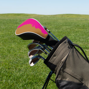 Funda Para Palo De Golf Marrón Dorado Salpicadura Rosa