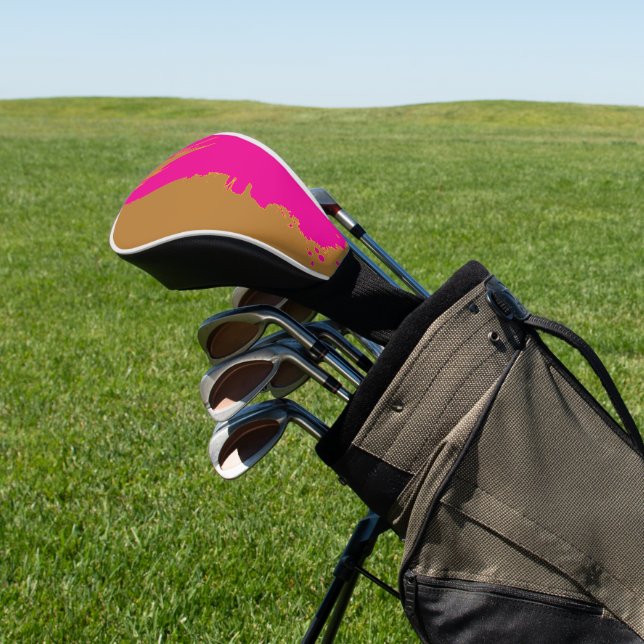 Funda Para Palo De Golf Marrón Dorado  Salpicadura Rosa (In Situ)