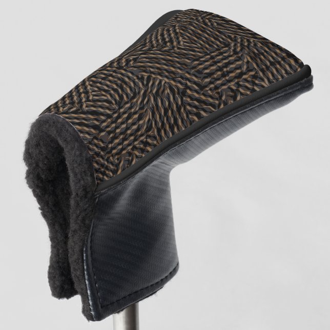 Funda Para Palo De Golf Marrón negro gris abstracto  (Anverso 3/4)